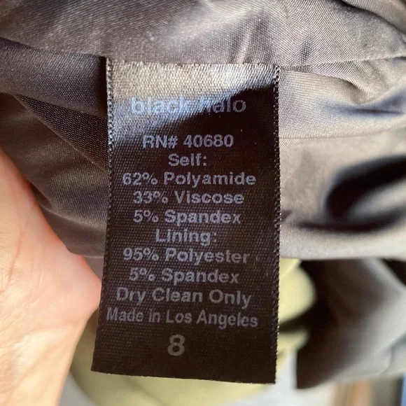 Black Halo Olive Green Square Neck Sheath Dress Twisted Front Waist Detail - Picture 6 of 7